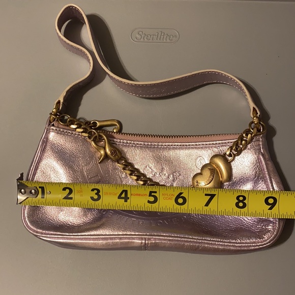 Y2K Juicy Couture BABY PINK SHOULDER BAG SATCHEL BAGUETTE PURSE BARBIE PINK - Picture 14 of 15